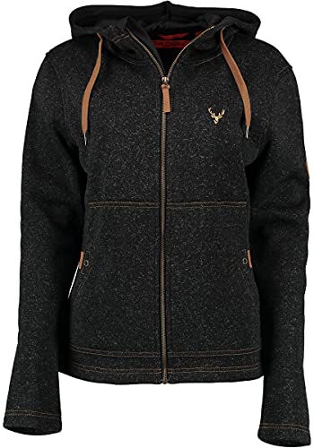 TOM COLLINS Damen Fleecejacke Freizeitjacke Zipper hochgeschlossen mit Kapuze Adisur, Größe:34, Farbe:anthrazit von TOM COLLINS