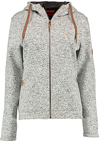 TOM COLLINS Damen Fleecejacke Freizeitjacke Zipper hochgeschlossen mit Kapuze Adisur, Größe:42, Farbe:mittelgrau von TOM COLLINS