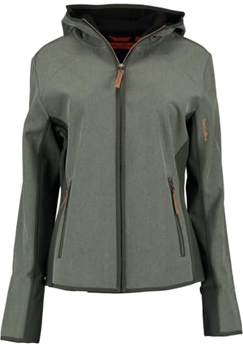 TOM COLLINS Damen Softshelljacke Übergangsjacke Outdoorjacke mit Kapuze Gixud, Größe:40, Farbe:oliv von TOM COLLINS