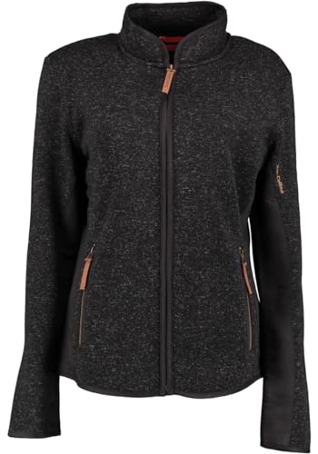 TOM COLLINS Damen Strickfleecejacke Freizeitjacke Übergangjacke hochgeschlossen Detit, Größe:36, Farbe:anthrazit von TOM COLLINS