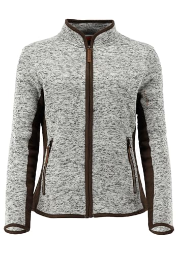 TOM COLLINS Damen Strickfleecejacke Freizeitjacke Übergangjacke hochgeschlossen Detit, Größe:44, Farbe:Mittelgrau von TOM COLLINS