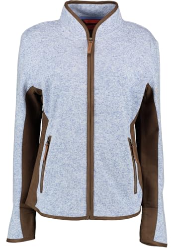 TOM COLLINS Damen Strickfleecejacke Freizeitjacke Übergangjacke hochgeschlossen Detit, Größe:44, Farbe:hellblau/bleu von TOM COLLINS