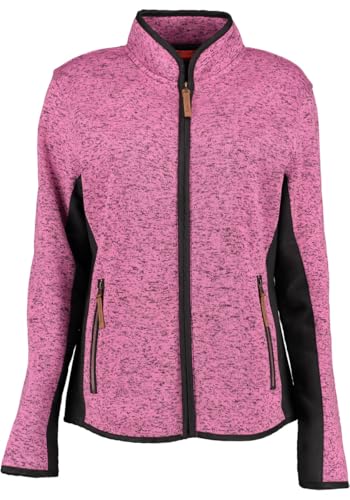 TOM COLLINS Damen Strickfleecejacke Freizeitjacke Übergangjacke hochgeschlossen Detit, Größe:52, Farbe:Himbeere von TOM COLLINS