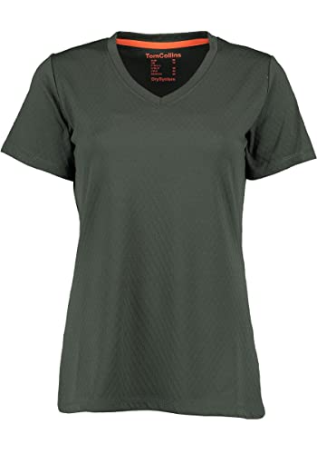 TOM COLLINS Damen T-Shirt Kurzarm Outdoorshirt mit V-Ausschnitt Exubi, Größe:48, Farbe:dunkelgrün von TOM COLLINS