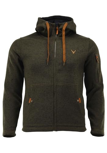 TOM COLLINS Herren Fleecejacke Freizeitjacke Zipper hochgeschlossen mit Kapuze Vazabi, Größe:4XL, Farbe:Schilf von TOM COLLINS