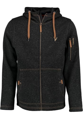 TOM COLLINS Herren Fleecejacke Freizeitjacke Zipper hochgeschlossen mit Kapuze Vazabi, Größe:5XL, Farbe:anthrazit von TOM COLLINS
