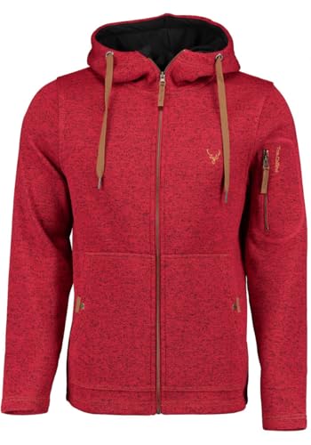 TOM COLLINS Herren Fleecejacke Freizeitjacke Zipper hochgeschlossen mit Kapuze Vazabi, Größe:6XL, Farbe:hochrot von TOM COLLINS