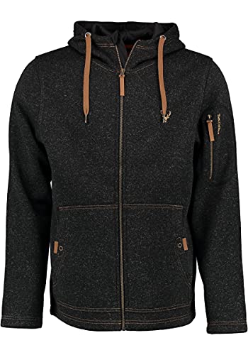 TOM COLLINS Herren Fleecejacke Freizeitjacke Zipper hochgeschlossen mit Kapuze Vazabi, Größe:L, Farbe:anthrazit von TOM COLLINS