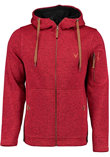 TOM COLLINS Herren Fleecejacke Freizeitjacke Zipper hochgeschlossen mit Kapuze Vazabi, Größe:L, Farbe:hochrot von TOM COLLINS