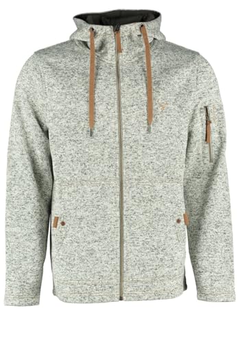 TOM COLLINS Herren Fleecejacke Freizeitjacke Zipper hochgeschlossen mit Kapuze Vazabi, Größe:XS, Farbe:Mittelgrau von TOM COLLINS