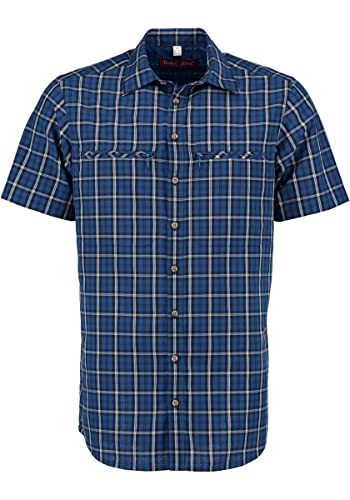 TOM COLLINS Herren Hemd Kurzarm Freizeithemd mit Liegekragen Basina, Größe:39/40, Farbe:Jeans von TOM COLLINS