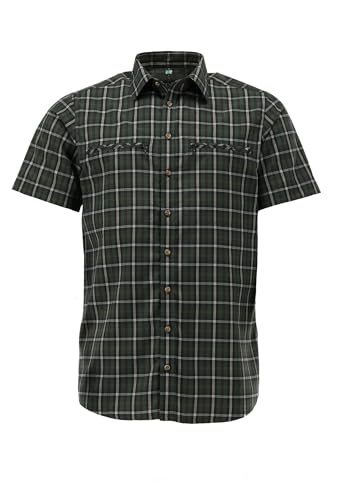 TOM COLLINS Herren Hemd Kurzarm Freizeithemd mit Liegekragen Basina, Größe:39/40, Farbe:dunkelgrün von TOM COLLINS