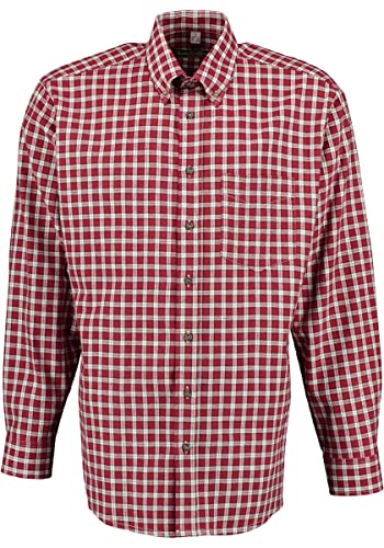 TOM COLLINS Herren Hemd Langarm Freizeithemd mit Button-Down Kragen Aguta, Größe:43/44, Farbe:mittelrot von TOM COLLINS