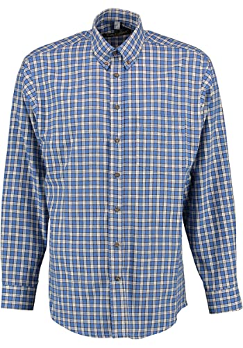 TOM COLLINS Herren Hemd Langarm Freizeithemd mit Button-Down Kragen Aguta, Größe:45/46, Farbe:Mittelblau von TOM COLLINS