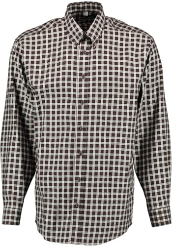 TOM COLLINS Herren Hemd Langarm Freizeithemd mit Button-Down Kragen Aguta, Größe:51/52, Farbe:Dunkelbraun von TOM COLLINS