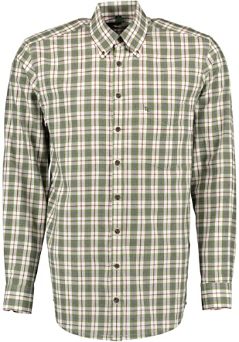 TOM COLLINS Herren Hemd Langarm Freizeithemd mit Button-Down-Kragen Flasen, Größe:39/40, Farbe:Oliv von TOM COLLINS