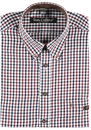 TOM COLLINS Herren Hemd Langarm Freizeithemd mit Button-Down Kragen Gomfevu, Größe:37/38, Farbe:dunkelblau von TOM COLLINS