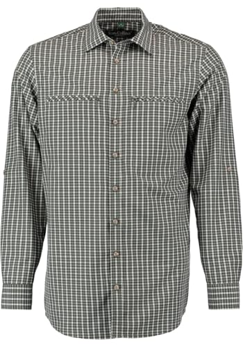 TOM COLLINS Herren Hemd Langarm Freizeithemd mit Haifischkragen Dratfy, Größe:53/54, Farbe:dunkelgrün von TOM COLLINS