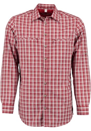 TOM COLLINS Herren Hemd Langarm Freizeithemd mit Haifischkragen Ekasy, Größe:47/48, Farbe:mittelrot von TOM COLLINS