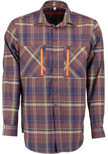 TOM COLLINS Herren Hemd Langarm Freizeithemd mit Haifischkragen Lewud, Größe:47/48, Farbe:Dunkelbraun von TOM COLLINS