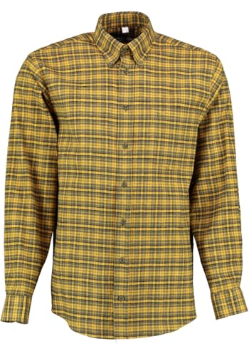 TOM COLLINS Herren Hemd Langarm Jagdhemd mit Button-Down Kragen Kreldo, Größe:45/46, Farbe:orange von TOM COLLINS