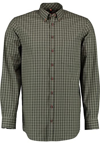 TOM COLLINS Herren Hemd Langarm Jagdhemd mit Button-Down-Kragen Regau, Größe:43/44, Farbe:trachtengrün von TOM COLLINS