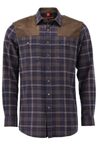 TOM COLLINS Herren Hemd Langarm Jagdhemd mit Haifischkragen Folohu, Größe:43/44, Farbe:Marine von TOM COLLINS