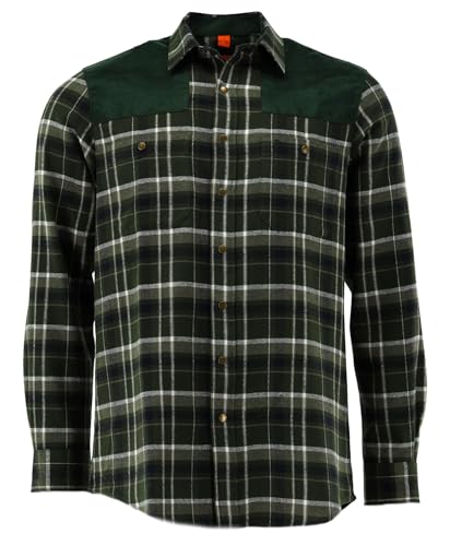 TOM COLLINS Herren Hemd Langarm Jagdhemd mit Liegekragen Ciril, Größe:43/44, Farbe:Oliv von TOM COLLINS