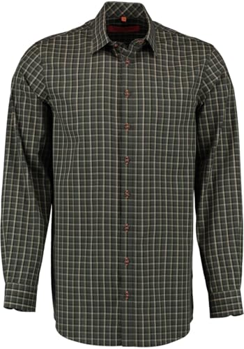 TOM COLLINS Herren Hemd Langarm Jagdhemd mit Liegekragen Groior, Größe:47/48, Farbe:Oliv von TOM COLLINS