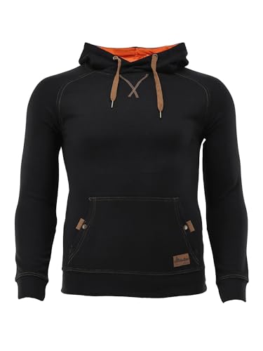 TOM COLLINS Herren Kapuzenpullover Sweatshirt mit Kängurutaschen Morom, Größe:L, Farbe:schwarz von TOM COLLINS