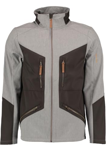 TOM COLLINS Herren Softshelljacke Übergangsjacke Outdoorjacke hochgeschlossen Gnoyod, Größe:6XL, Farbe:hellgrau von TOM COLLINS