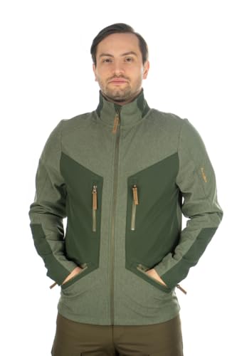 TOM COLLINS Herren Softshelljacke Übergangsjacke Outdoorjacke hochgeschlossen Gnoyod, Größe:6XL, Farbe:oliv von TOM COLLINS