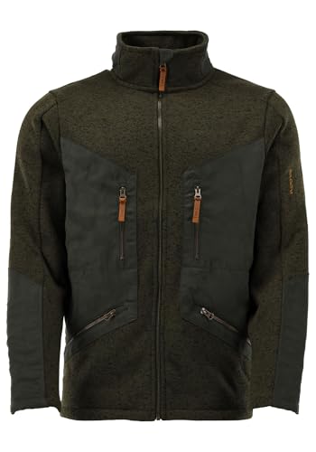 TOM COLLINS Herren Strickfleecejacke Frezeitjacke Übergangjacke hochgeschlossen Direne, Größe:4XL, Farbe:Schilf von TOM COLLINS