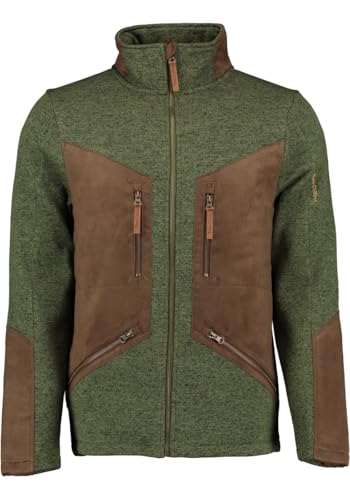TOM COLLINS Herren Strickfleecejacke Frezeitjacke Übergangjacke hochgeschlossen Direne, Größe:L, Farbe:trachtengrün von TOM COLLINS