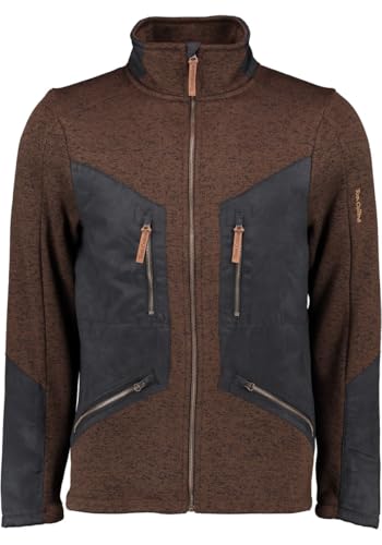 TOM COLLINS Herren Strickfleecejacke Frezeitjacke Übergangjacke hochgeschlossen Direne, Größe:M, Farbe:Dunkelbraun von TOM COLLINS