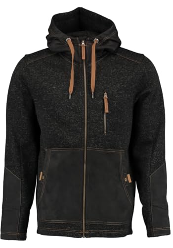 TOM COLLINS Herren Strickfleecejacke Übergangsjacke mit Kapuze Mumep, Größe:4XL, Farbe:anthrazit von TOM COLLINS