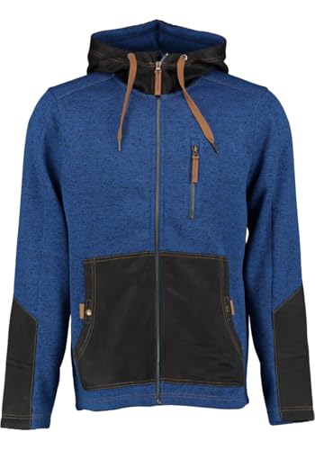 TOM COLLINS Herren Strickfleecejacke Übergangsjacke mit Kapuze Mumep, Größe:6XL, Farbe:dunkelblau von TOM COLLINS