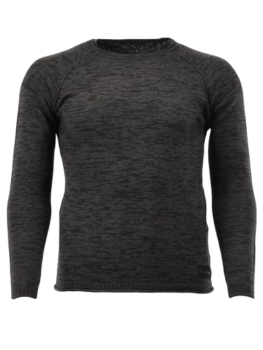 TOM COLLINS Herren Strickpullover Feinstrick mit Rundhalsausschnitt Nusupi, Größe:L, Farbe:anthrazit von TOM COLLINS