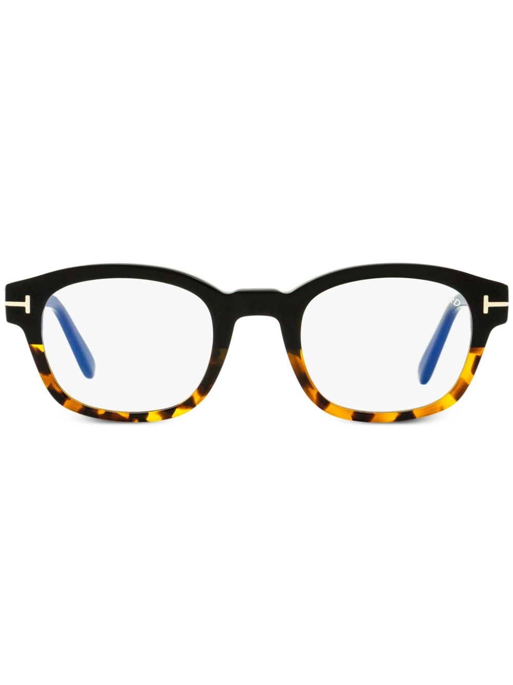 TOM FORD Eyewear Blue Block Brille mit eckigem Gestell - Braun von TOM FORD Eyewear