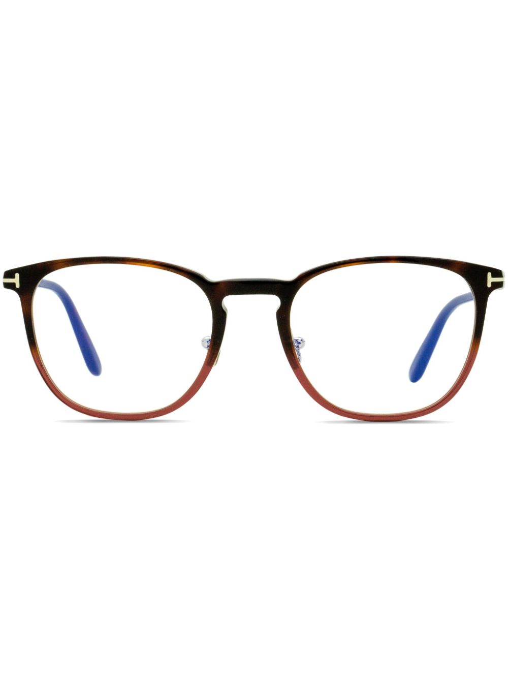 TOM FORD Eyewear Blue Block Brille mit eckigem Gestell - Braun von TOM FORD Eyewear