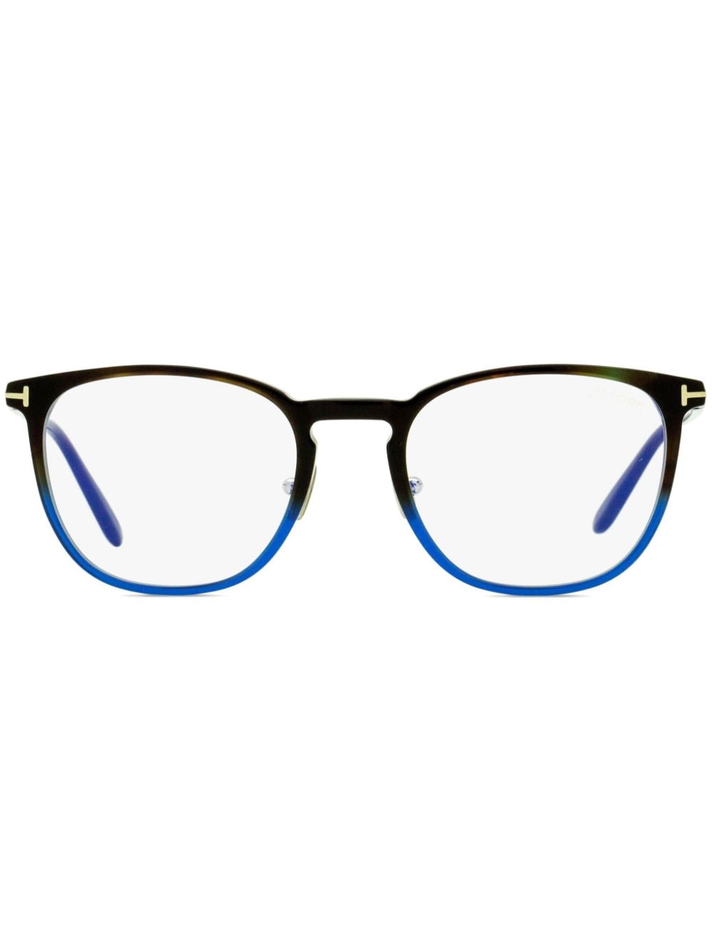 TOM FORD Eyewear Blue Block Brille mit eckigem Gestell - Braun von TOM FORD Eyewear