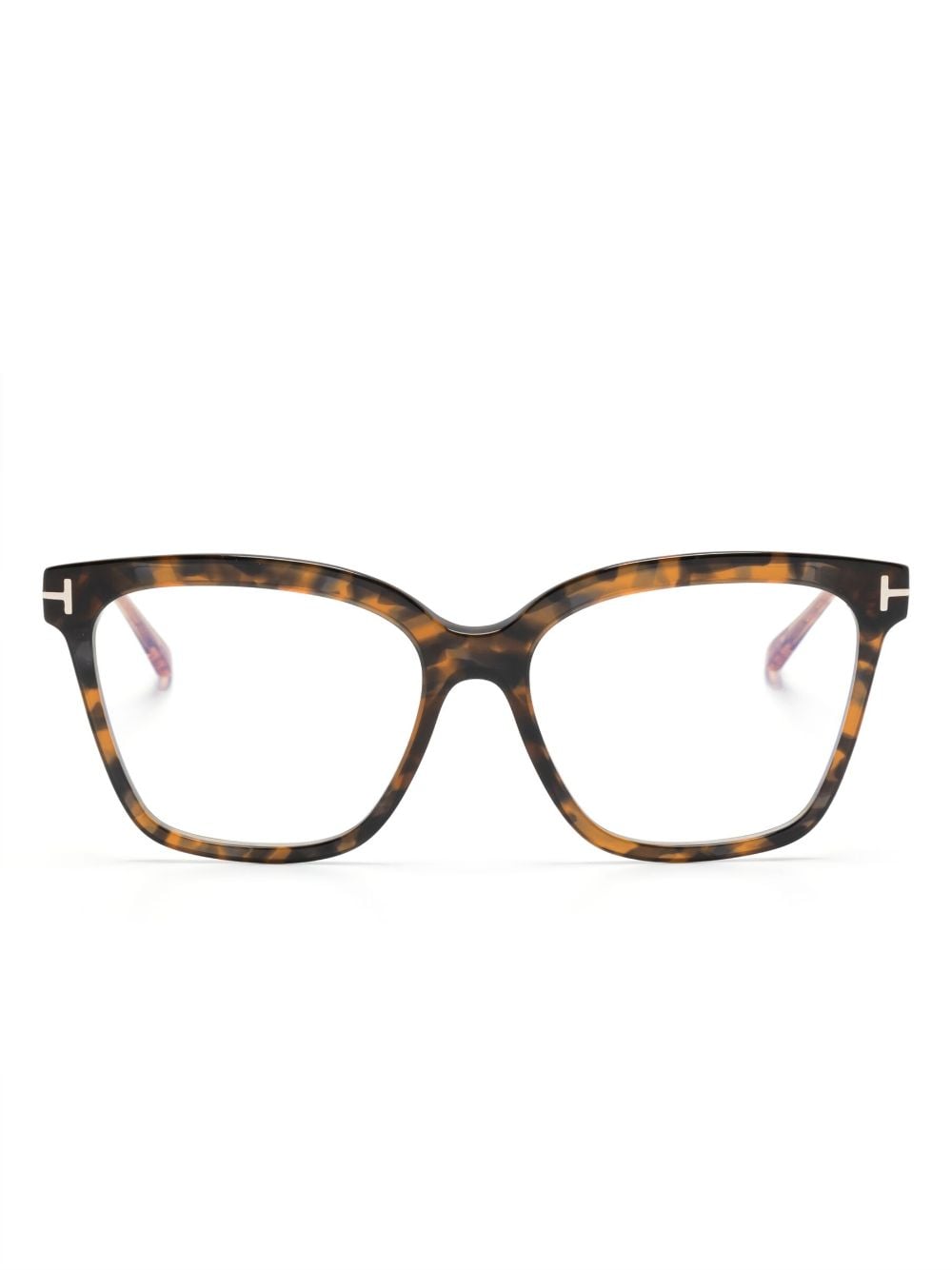 TOM FORD Eyewear Cat-Eye-Brille in Schildpattoptik - Braun von TOM FORD Eyewear