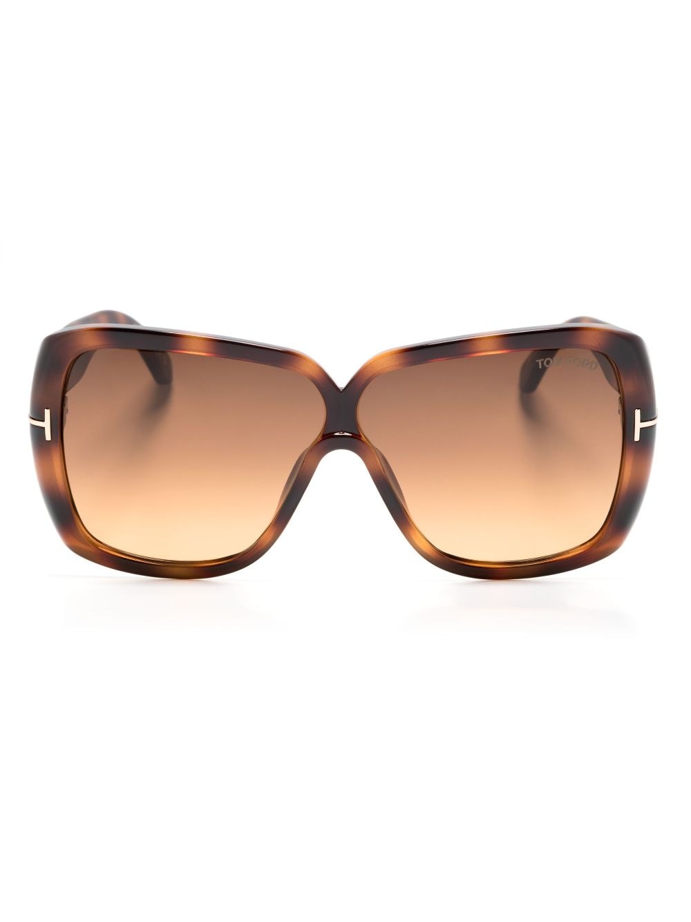 TOM FORD Eyewear Oversized-Sonnenbrille in Schildpattoptik - Braun von TOM FORD Eyewear