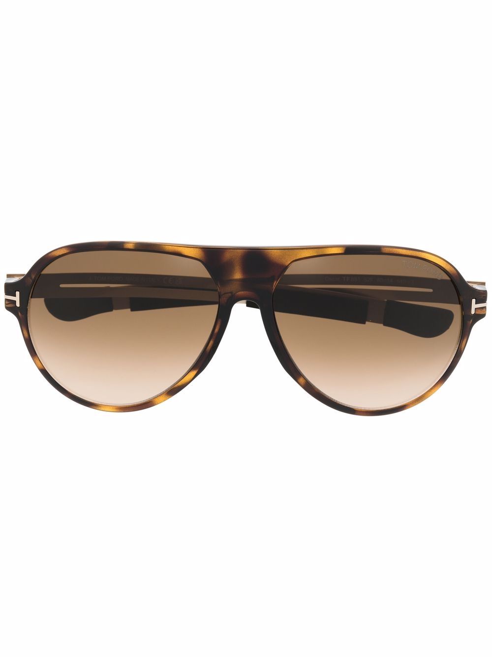 TOM FORD Eyewear Pilotenbrille in Schildpattoptik - Braun von TOM FORD Eyewear