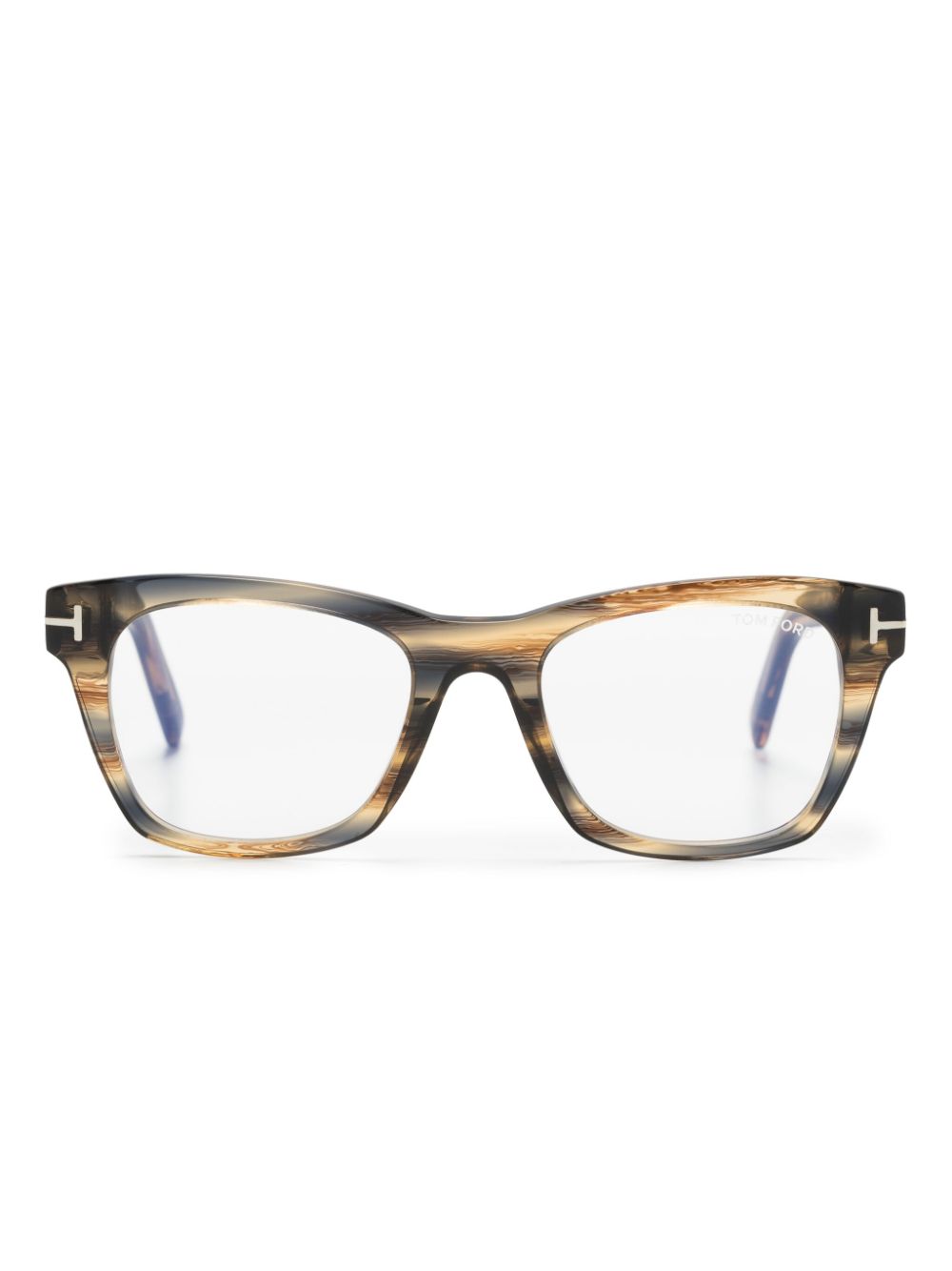 TOM FORD Eyewear Runde Brille in Schildpattoptik - Braun von TOM FORD Eyewear