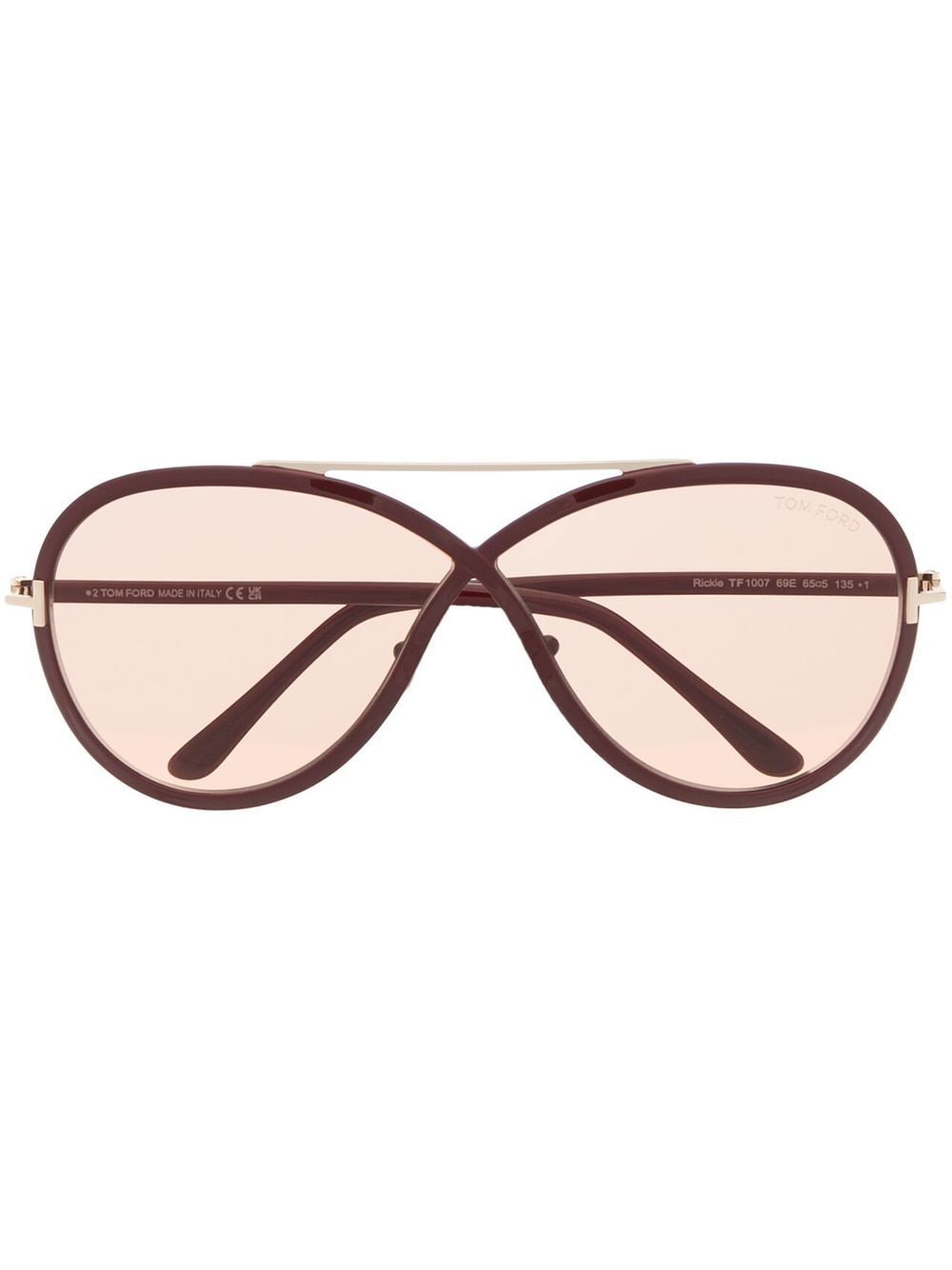 TOM FORD Eyewear Runde Sonnenbrille im Oversized-Look - Rot von TOM FORD Eyewear