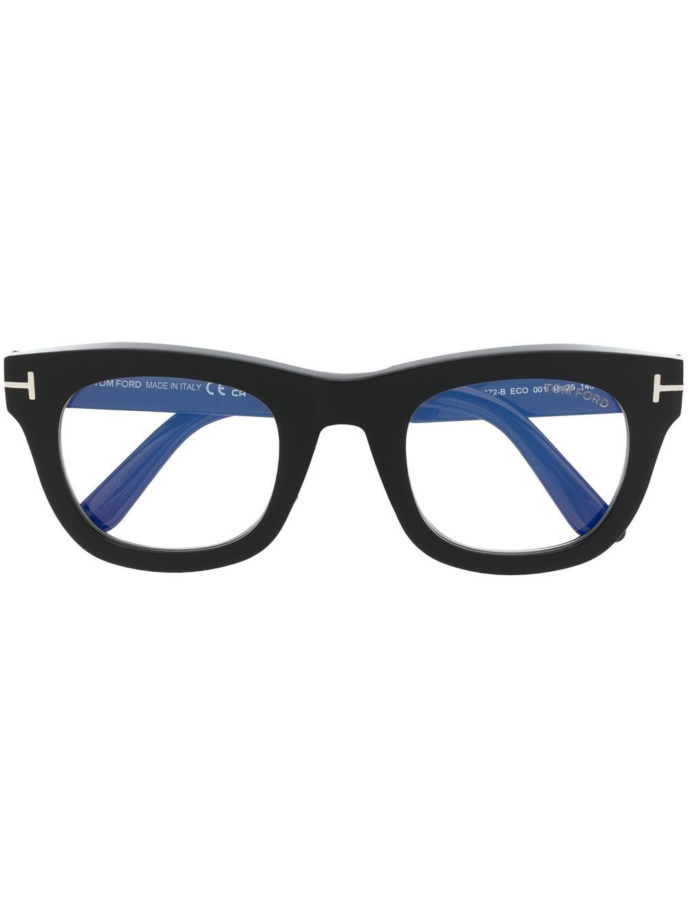 TOM FORD Eyewear Brille mit Logo-Schild - Schwarz von TOM FORD Eyewear