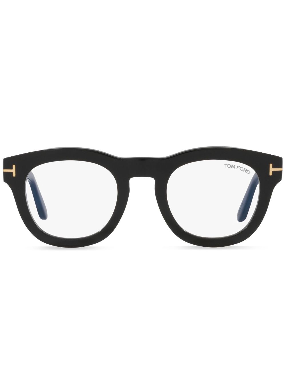 TOM FORD Eyewear Eckige Brille mit Logo-Schild - Schwarz von TOM FORD Eyewear