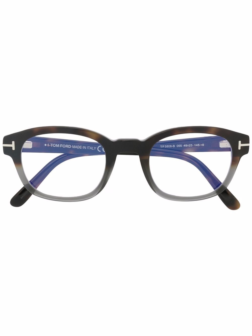 TOM FORD Eyewear Ovale Brille in Schildpattoptik - Schwarz von TOM FORD Eyewear