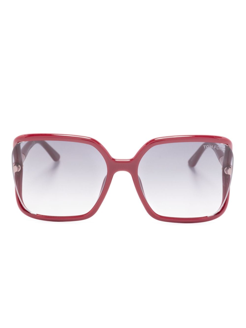 TOM FORD Eyewear Oversized-Sonnenbrille in Schildpattoptik - Rot von TOM FORD Eyewear